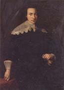 unknow artist Portrait of a man,Three-quarter length,wearing black and holding a glove in his left hand oil painting artist